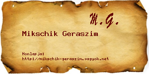 Mikschik Geraszim névjegykártya